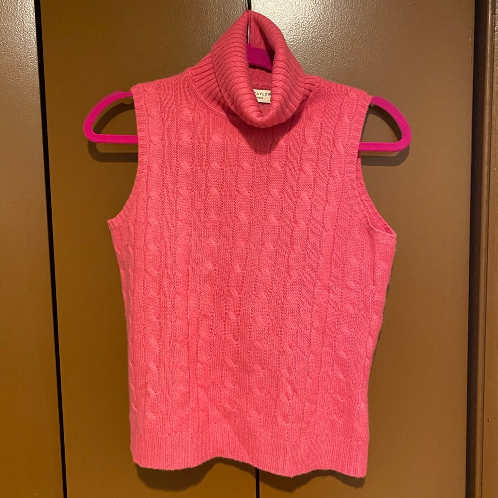 Lord & Taylor Cashmere Sleevless Turtleneck